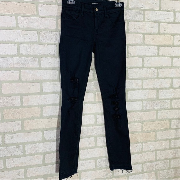 J Brand Demented Black Raw Hem Skinny Jeans - Picture 5 of 13